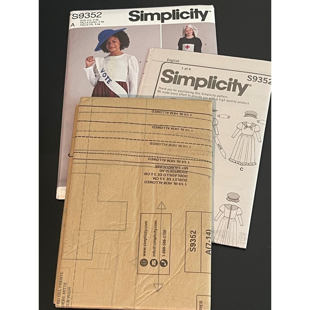 00483 -Simplicity S9352 Historical Costume Dress Sewing Pattern Sizes 7-14 UNCUT - Picture 2 of 3